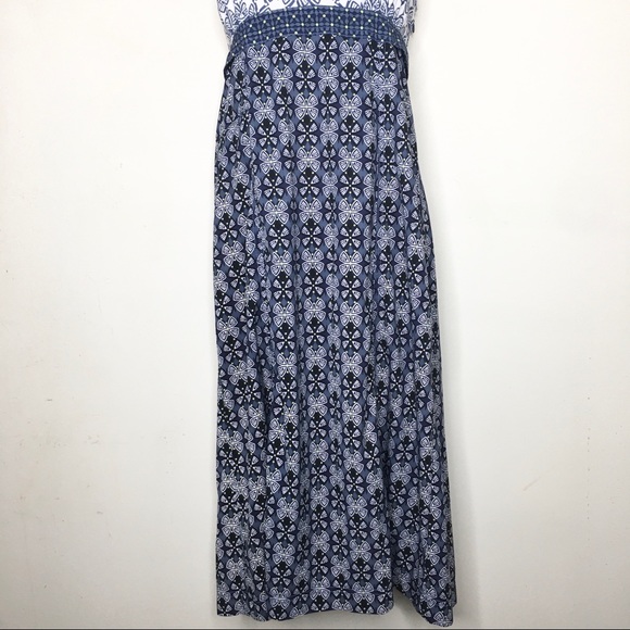 Athleta Pack Everywhere Geometric Halter Dress Blue - Picture 5 of 13